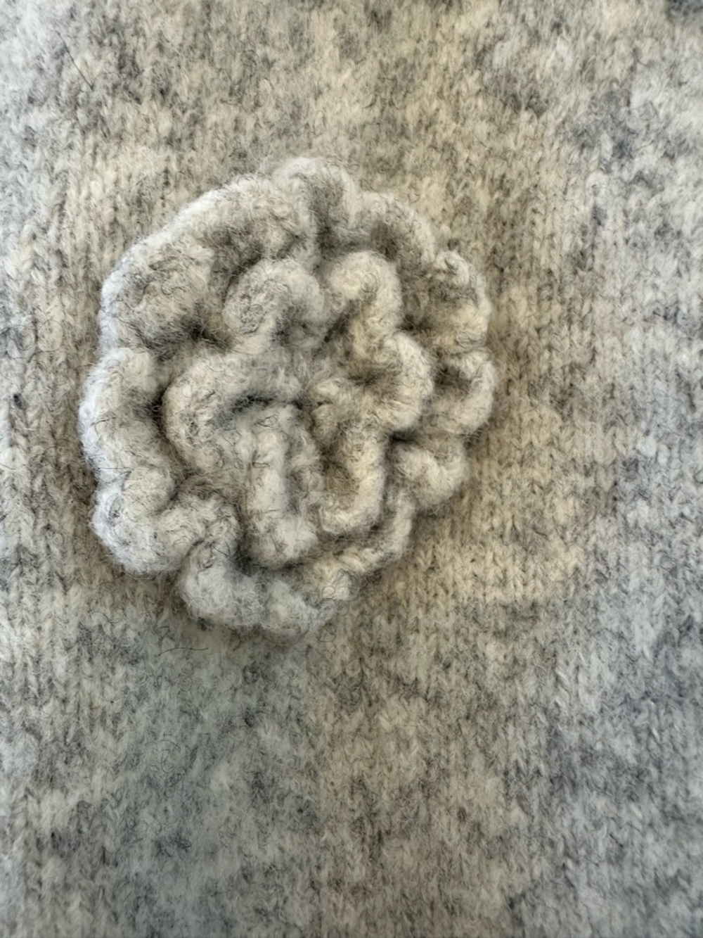 Rails Francesca 3D Floral Wool Cardigan in Heather Gray - Picture 9 of 13